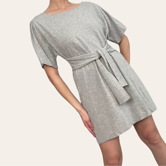 Express Front Tie Grey TShirt Dress 💕 - Picture 2 of 4